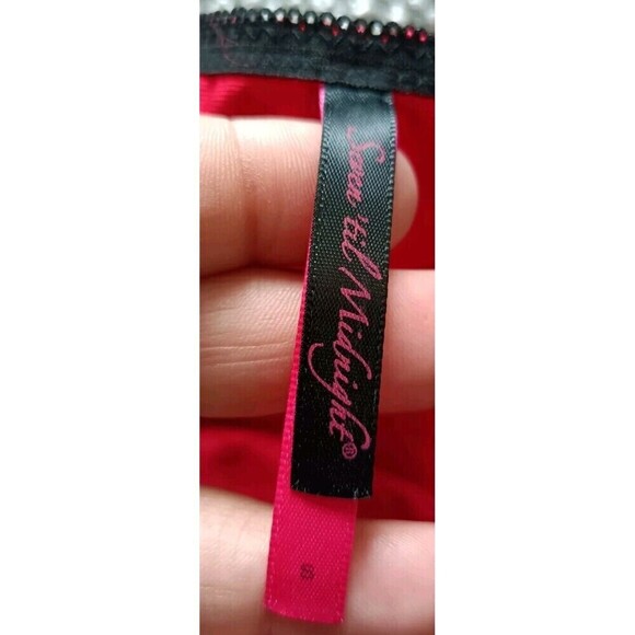 Seven Til Midnight Lace Lingerie Size Small Slip Red Black V Neck Satin Vintage - Picture 4 of 7